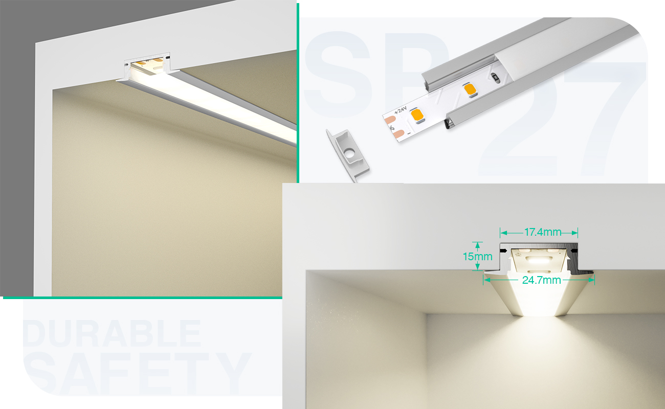 Bayanan Bayani na LED L2000×24.7×7mm - SP27-Recessed LED Channel--05