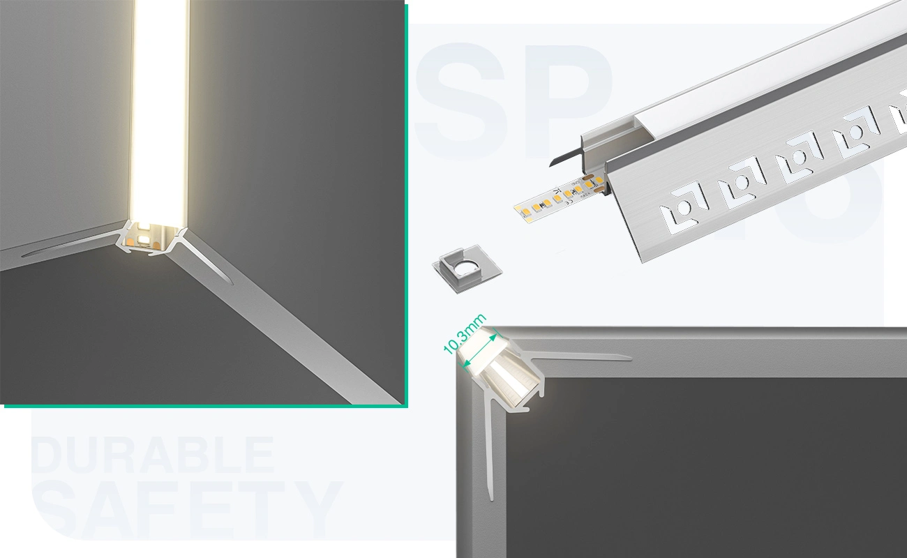 ملف تعريف LED L2000 × 47.3 × 22.6 مم - قناة LED زاوية SP48 - 05