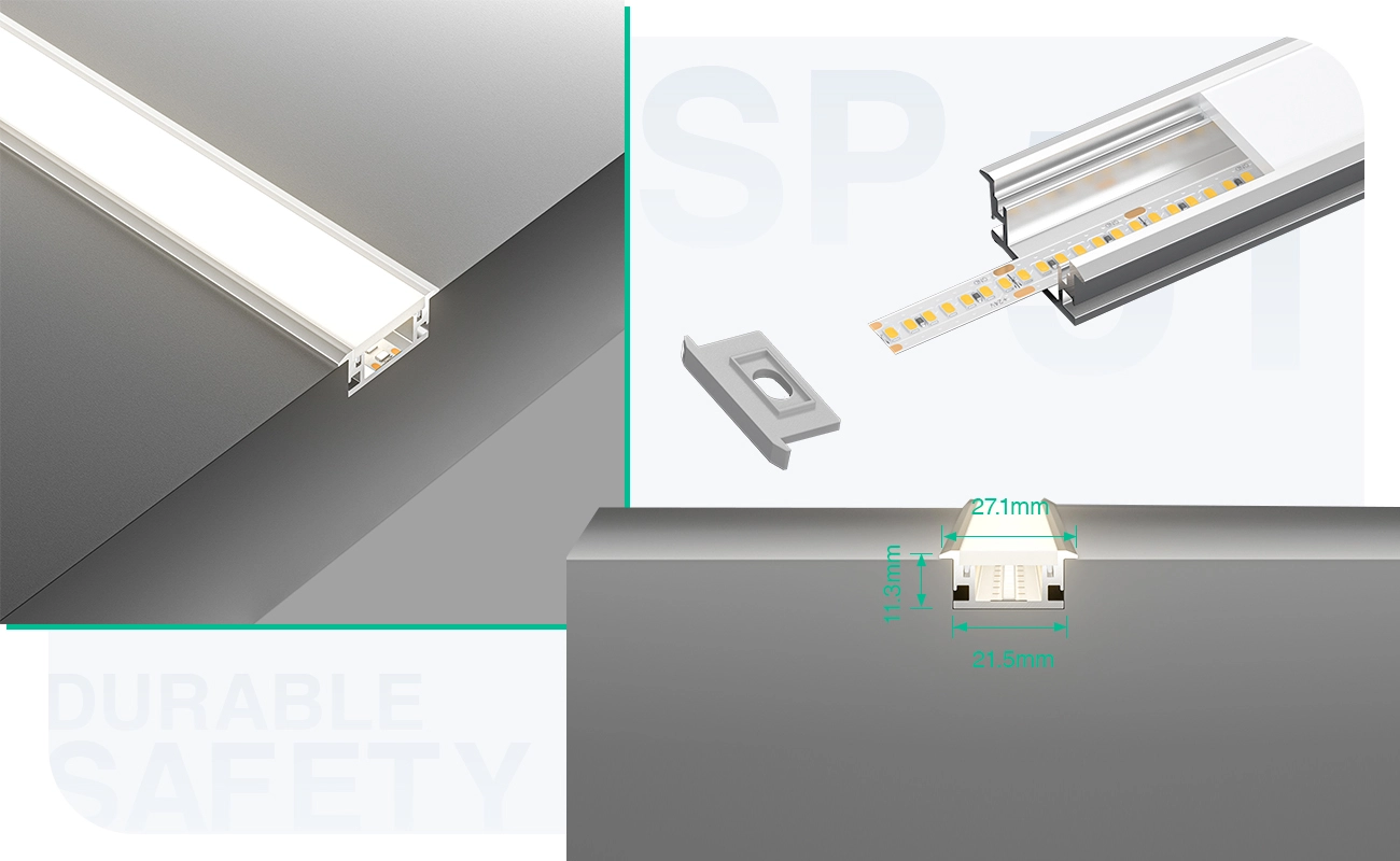 LED Aluminum Profile L2000×27.1×11.3mm - SP51-LED Profile--05