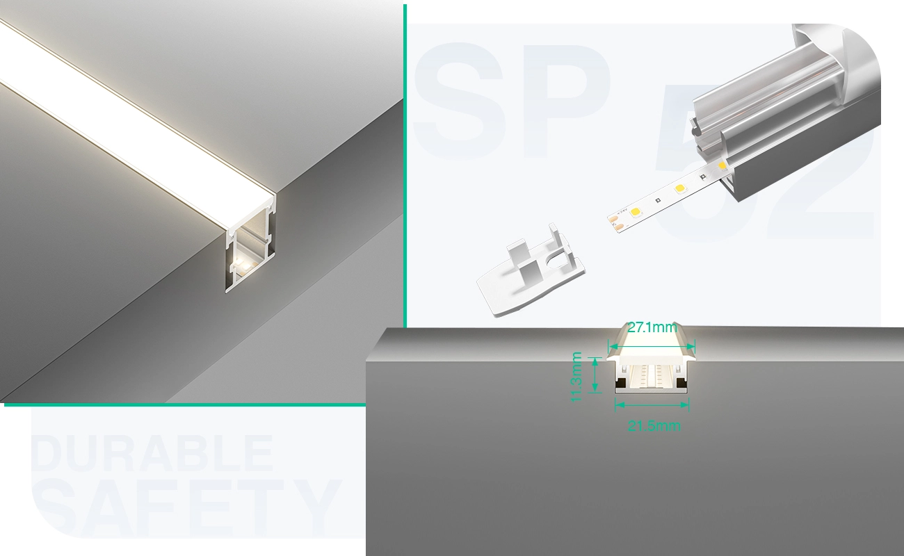 LED Aluminum Profile L2000×21.3×25.6mm - SP52-LED Profile--05