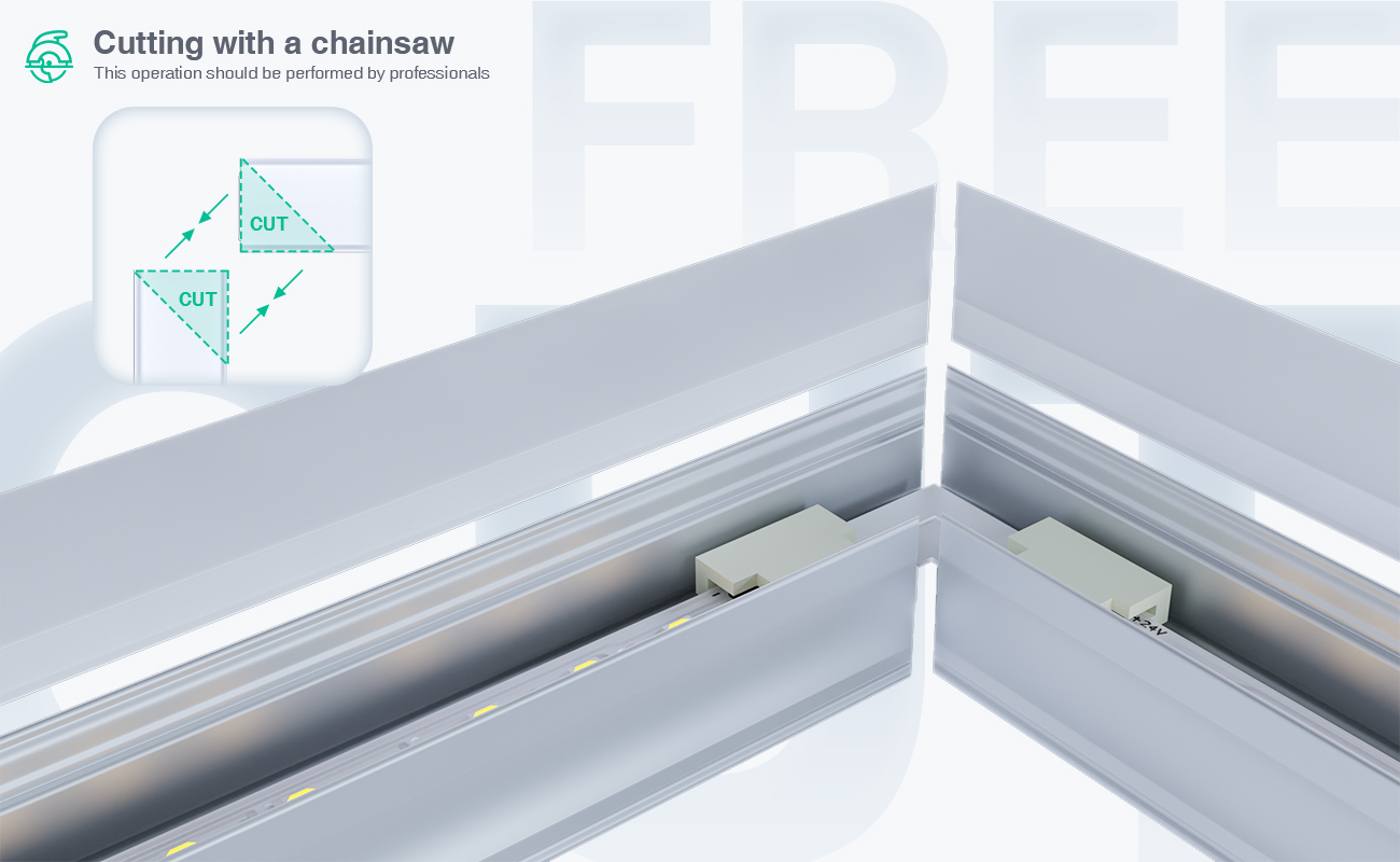 LED Aluminum Channel L2000×20×20mm - SP33-Borderless Recessed LED Channel--06