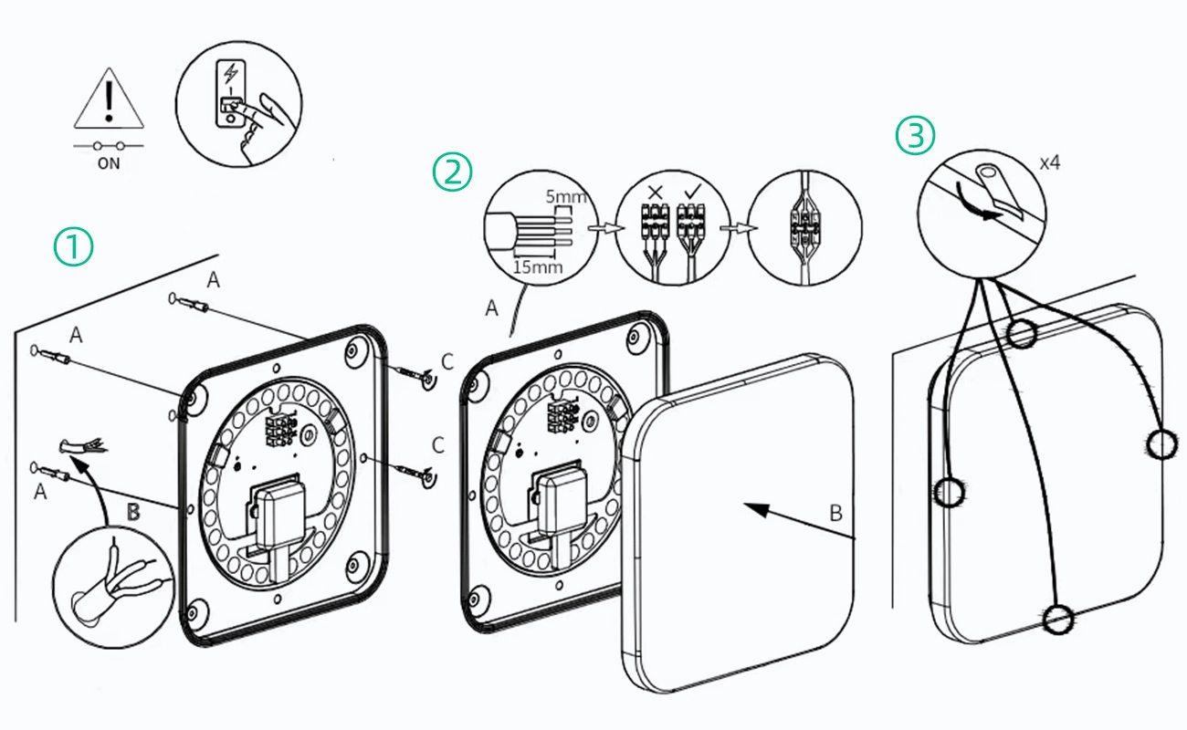 CEL413 - 3000K 20W IP44 Quadrato Bianco - Plafoniere LED a soffitto-Illuminazione cucina--06