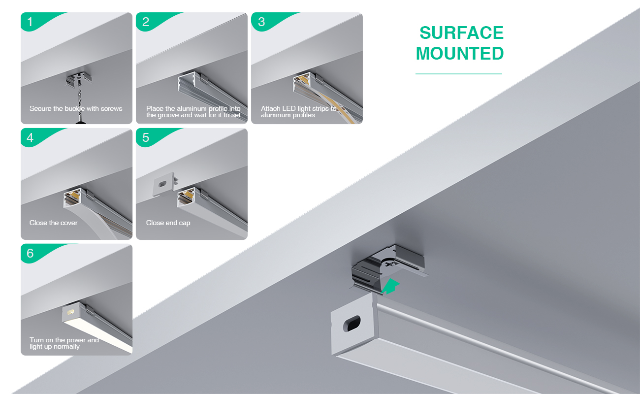 Canal LED en aluminium L2000×20×15mm - Profil SP24-LED--07