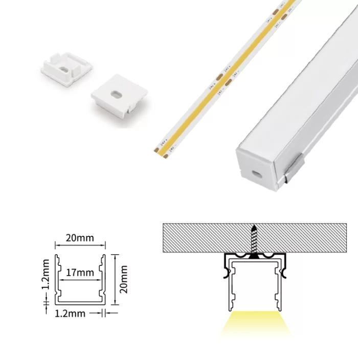 LED Aluminum Channel L2000×20×20mm - SP33-Borderless Recessed LED Channel--07