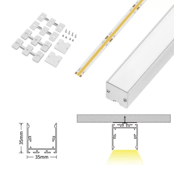 LED alumínium csatorna L2000×35×35 mm - SP38-LED profil--07