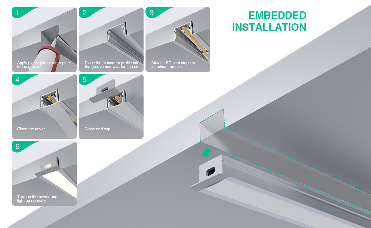 LED Aluminum Channel L2000×27.2×15mm - SP25-Ceiling LED channel--07