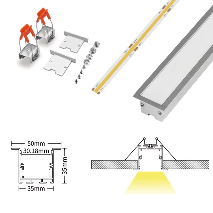 LED Aluminum Channel L2000×50×35mm - SP39-Recessed LED Channel--07