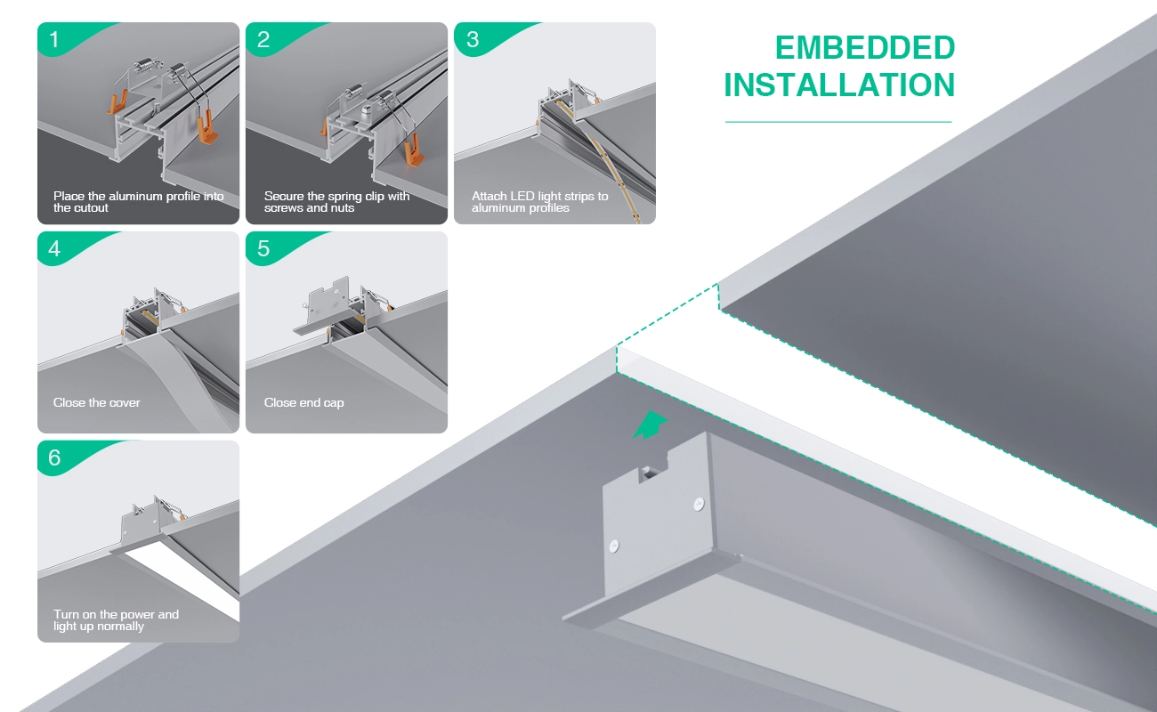 LED Aluminum Channel L2000×50×35mm - SP39-Recessed LED Channel--07