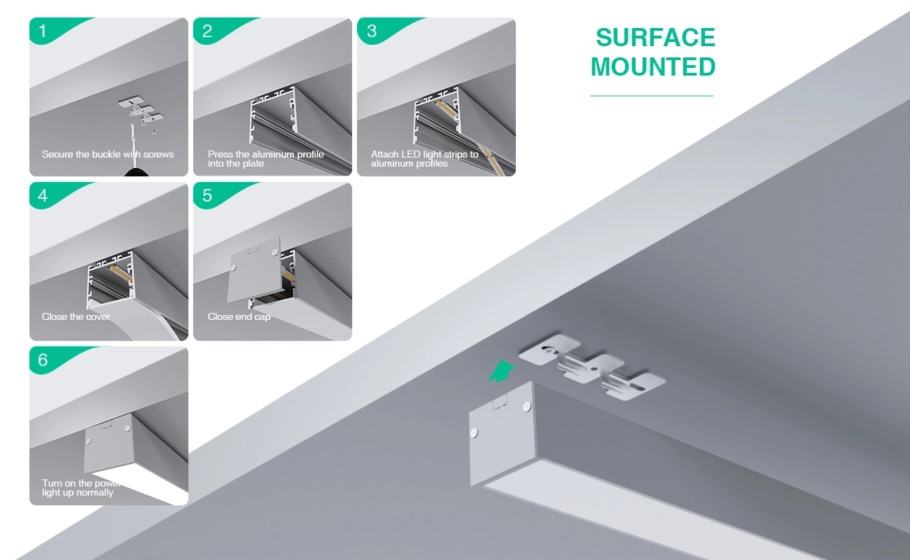 LED-Aluminiumkanal L2000×40×34.8 mm – SP40-LED-Einbaukanal – 07 23