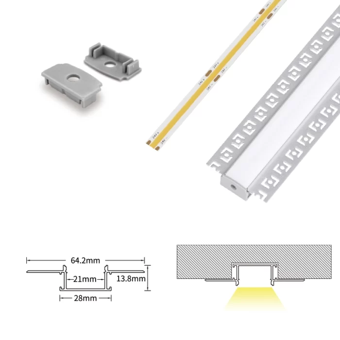 LED Profile L2000×64.2×13.8mm - SP44-Recessed LED Channel--07