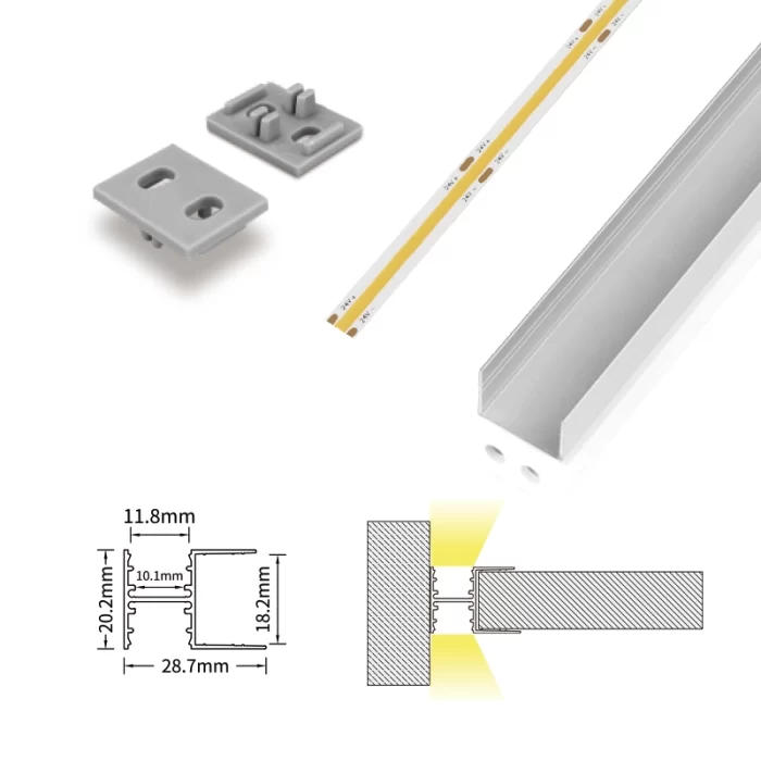LED অ্যালুমিনিয়াম চ্যানেল L2000×28.7×20.2mm - SP49-LED প্রোফাইল--07