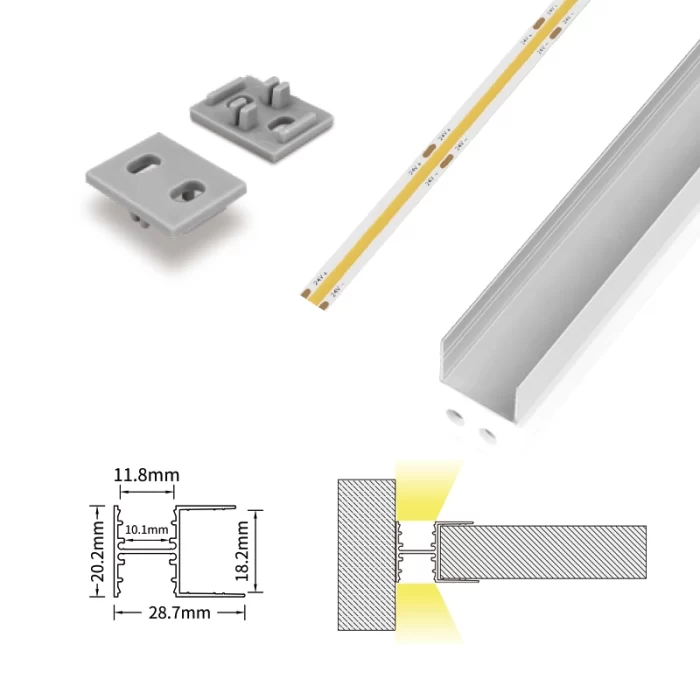 LED Aluminum Channel L2000×28.7×20.2mm - SP49-LED Aluminum Channel--07