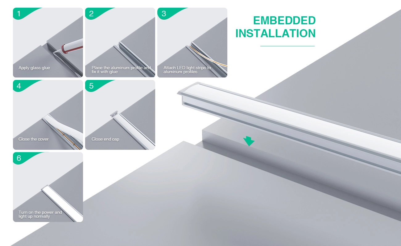 LED Aluminum Profile L2000×27.1×11.3mm - SP51-Recessed LED Channel--07