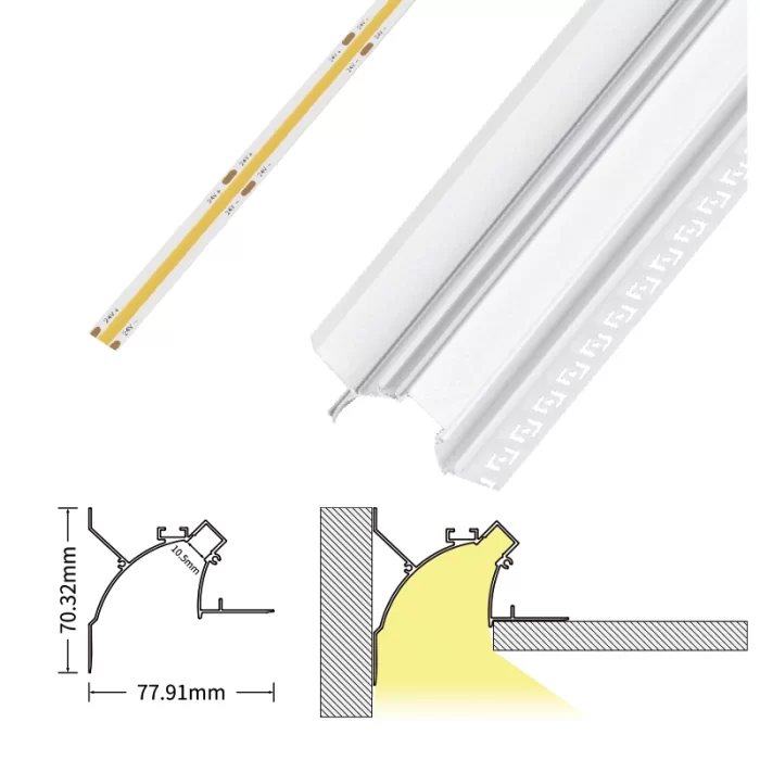 قناة LED L2000 × 77.9 × 70.3 مم - ملف تعريف SP54-LED--07