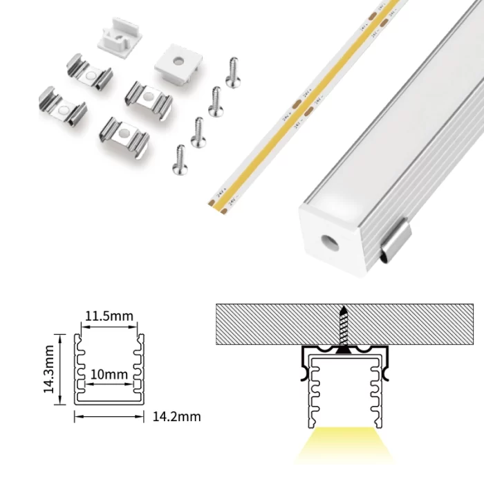 نمایه LED L2000×14.2×14.3mm - کانال آلومینیومی SP28-LED--07