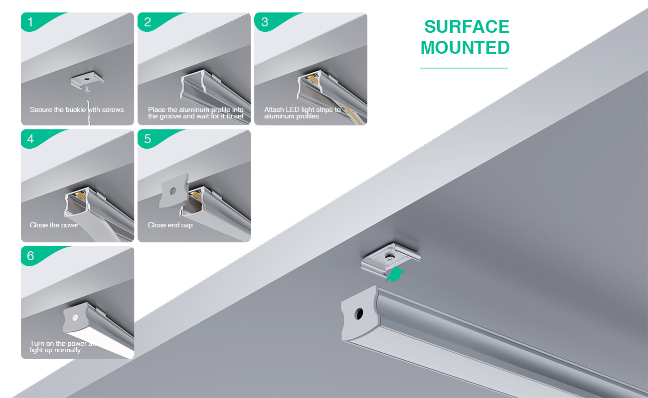 LED Aluminum Channel L2000×17.2×14.4mm - SP31-Surface Mount LED Channel--07