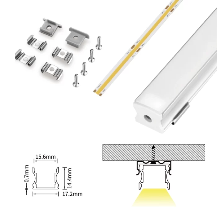 LED-Aluminiumkanal L2000×17.2×14.4 mm – SP31-LED-Einbaukanal – 07