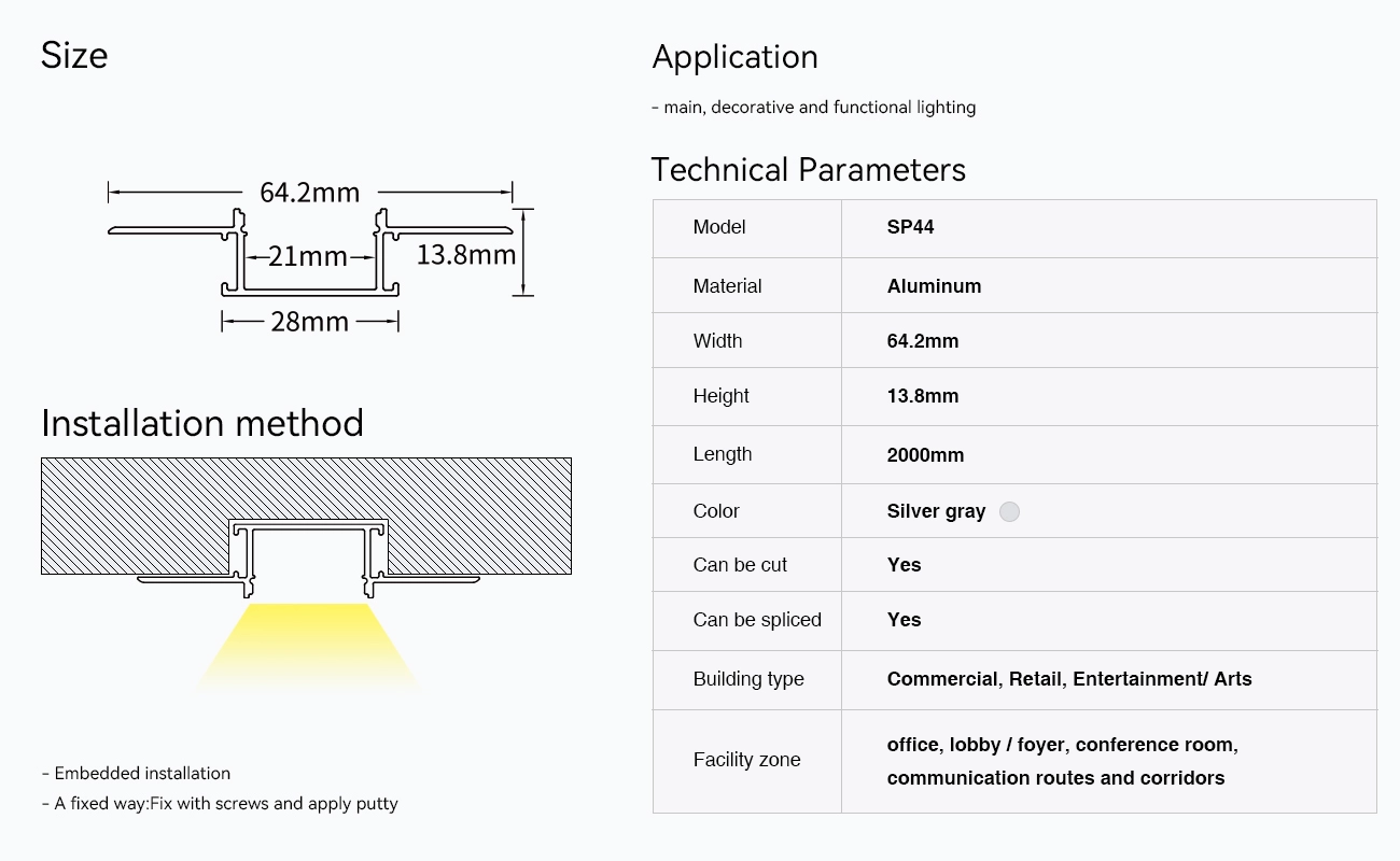 LED Profile L2000×64.2×13.8mm - SP44-LED Profile--09