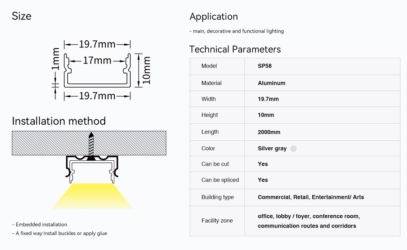 LED Channel L2000×19.7×10mm - SP58-LED Profile--09