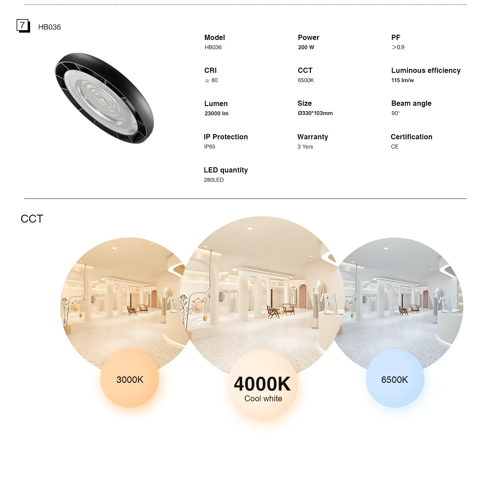 LED High Bay Lighting - Kosoom HB013-High Bay LED Lights 4000K--5