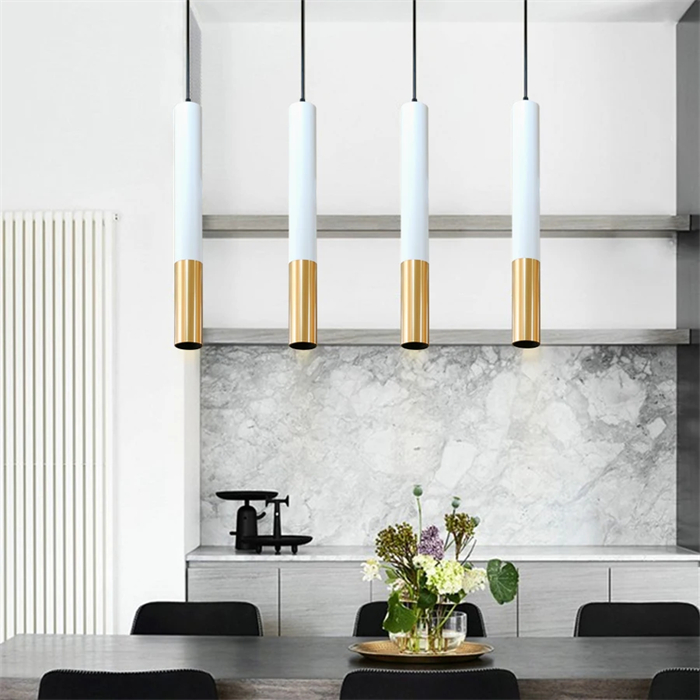 Lampa pendant Dimmable Ronahî Lampa daleqandî Kitchen Island Odeya xwaringehê Shop Bar Counter Decoration Cylinder Pipe