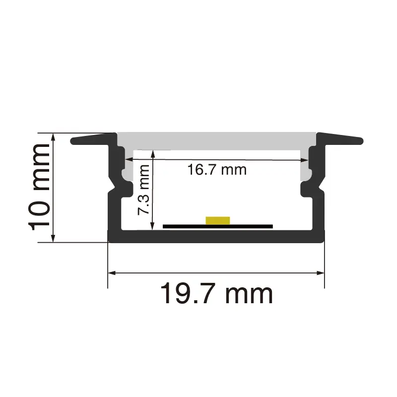 LED Aluminum Channel L2000×26.7×10mm - SP23-LED Aluminum Channel--SP23