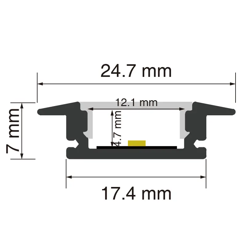 LED Profile L2000×24.7×7mm - SP27-Ceiling LED channel--SP27