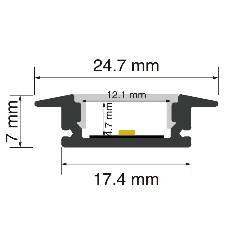 Profil LED L2000×24.7×7mm - SP27-Saluran LED Tersembunyi--SP27