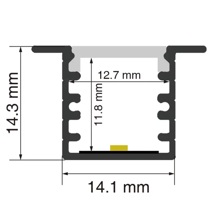 Светодиодный алюминиевый канал L2000×22×14.27 мм - SP29-Потолочный светодиодный канал--SP29