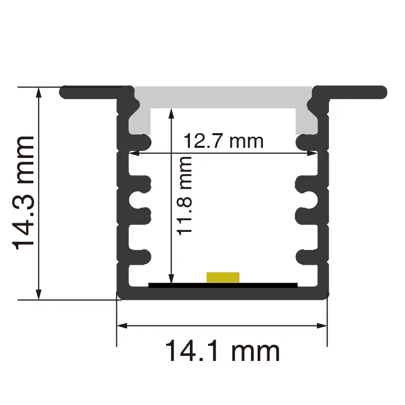 LED-Aluminiumkanal L2000×22×14.27 mm – SP29-Decken-LED-Kanal – SP29