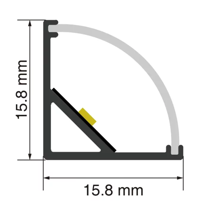 LED Profile L2000×15.8×15.8mm - SP30-Surface Mount LED Channel--SP30