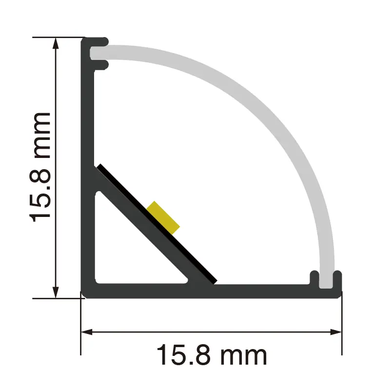 LED Profile L2000×15.8×15.8mm - SP30-Surface Mount LED Channel--SP30