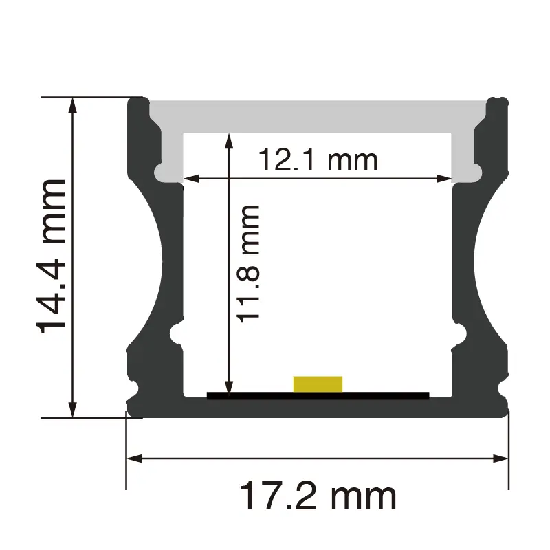 LED Aluminum Channel L2000×17.2×14.4mm - SP31-Borderless Recessed LED Channel--SP31