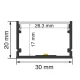 LED Aluminum Channel L2000×30×20mm - SP37-Ceiling LED channel--SP37