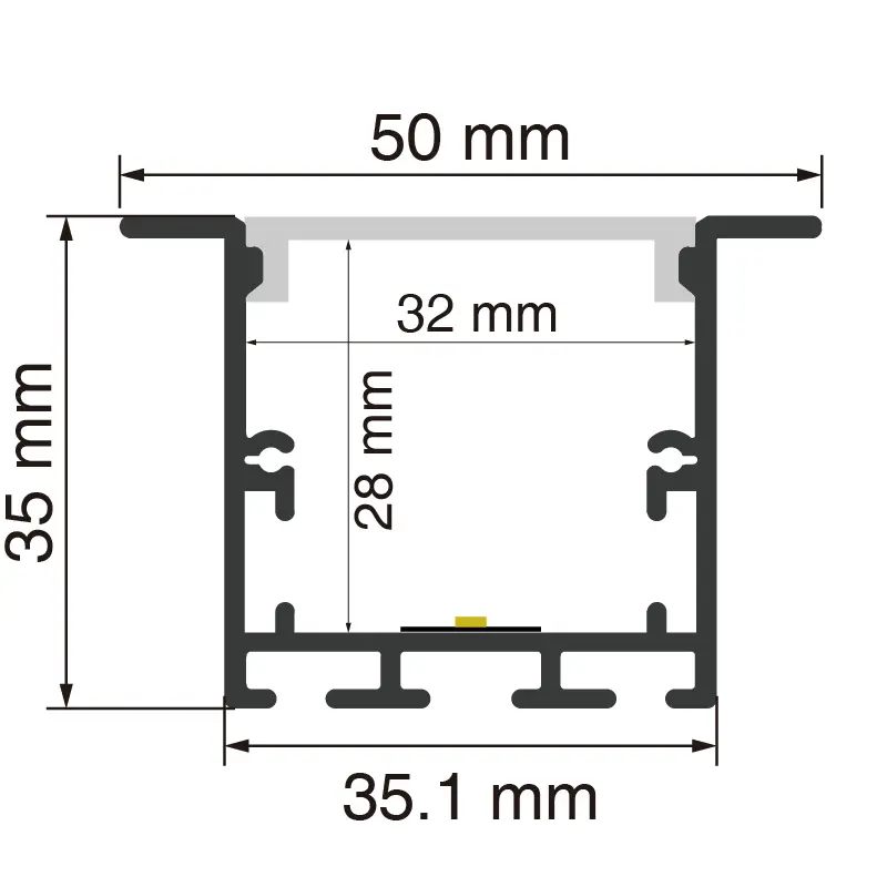 Kanal LED alumini L2000×50×35mm - SP39-Profili LED--SP39