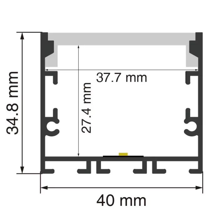 LED Aluminum Channel L2000×40×34.8mm - SP40-Surface Mount LED Channel--SP40