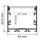 LED Aluminum Channel L2000×40×34.8mm - SP40-Surface Mount LED Channel--SP40