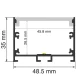 LED Aluminum Channel L2000×48.5×35mm - SP42-Borderless Recessed LED Channel--SP42