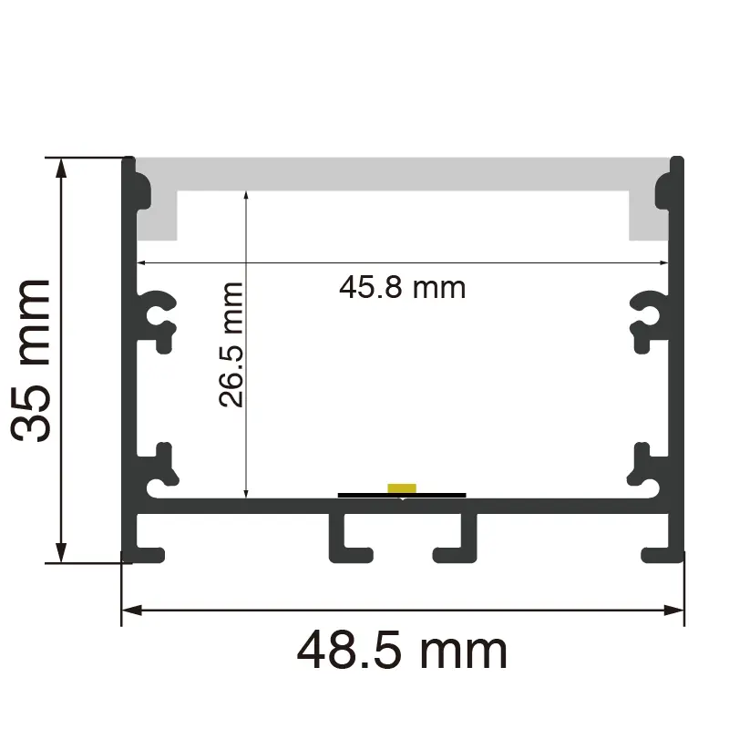 LED Aluminum Channel L2000×48.5×35mm - SP42-Borderless Recessed LED Channel--SP42