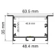 LED Aluminum Channel L2000×63.5×35mm - SP43-Recessed LED Channel--SP43