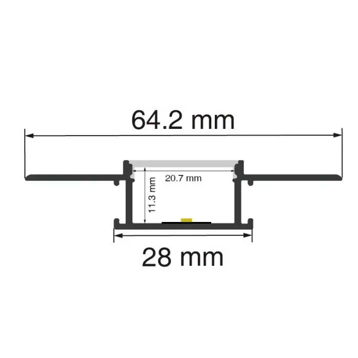LED Profile L2000×64.2×13.8mm - SP44-LED Aluminum Channel--SP44
