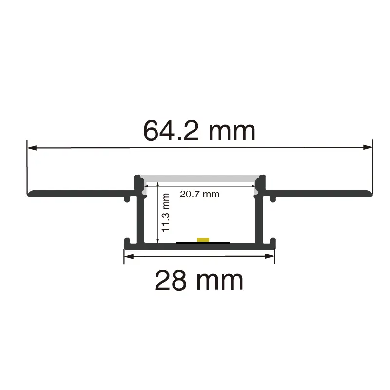 LED Profile L2000×64.2×13.8mm - SP44-LED Aluminum Channel--SP44