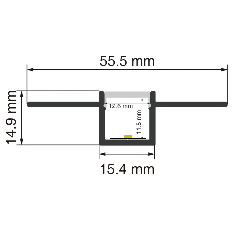LED Aluminum Channel L2000×55.5×14.9mm - SP46-Recessed LED Channel--SP46