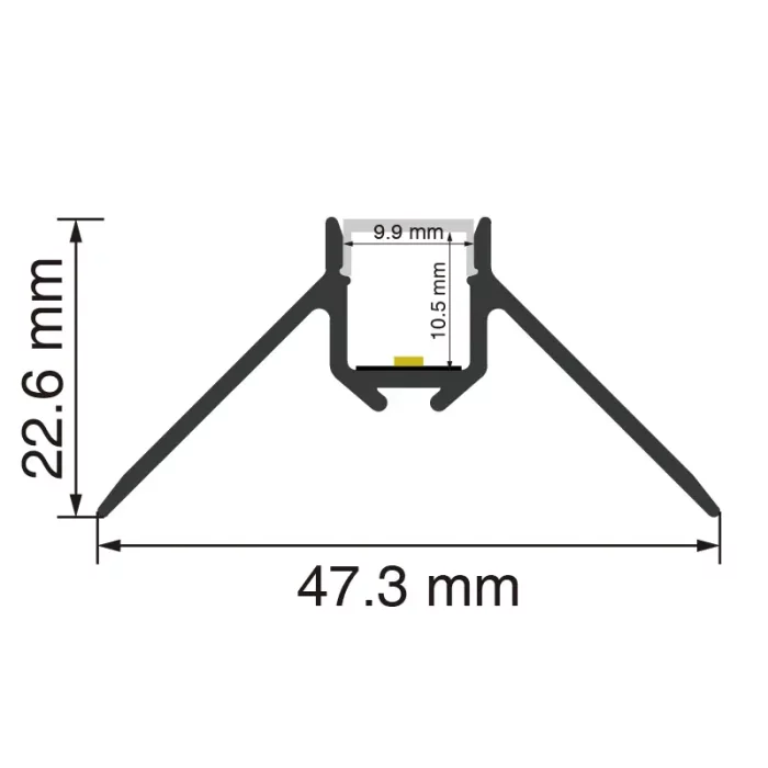 LED ပရိုဖိုင် L2000×47.3×22.6mm - SP48-LED Profile--SP48