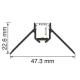 LED Profile L2000×47.3×22.6mm - SP48-LED Aluminum Channel--SP48