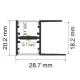 LED Aluminum Channel L2000×28.7×20.2mm - SP49-LED Aluminum Channel--SP49