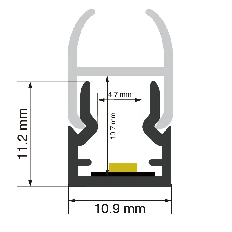 Canal de alumínio LED L2000×10.9×11.2mm - Perfil SP50-LED--SP50