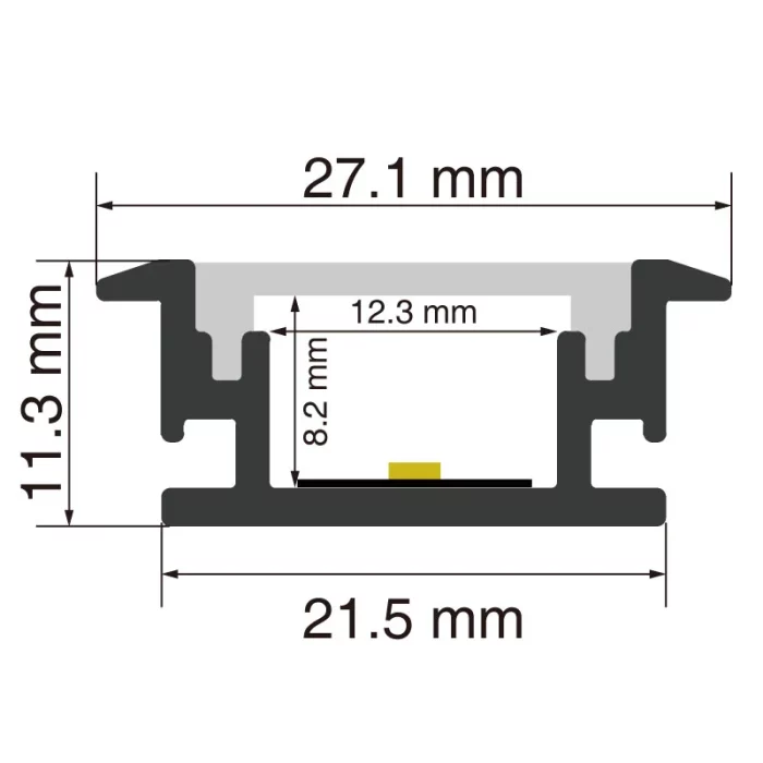 LED Aluminum Profile L2000×27.1×11.3mm - SP51-Ceiling LED channel--SP51