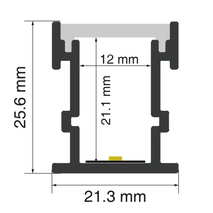 LED Aluminum Profile L2000×21.3×25.6mm - SP52-LED Profile--SP52