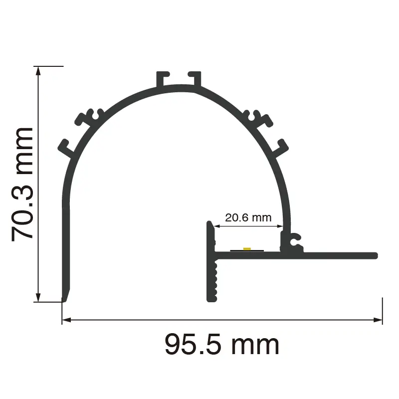 Светодиодный канал L2000×95.5×70.1 мм - SP53-Профиль светодиодов--SP53